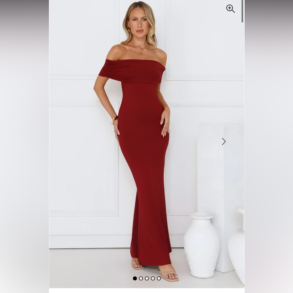 Vibe on Point Off Shoulder Maxi Dress Wine